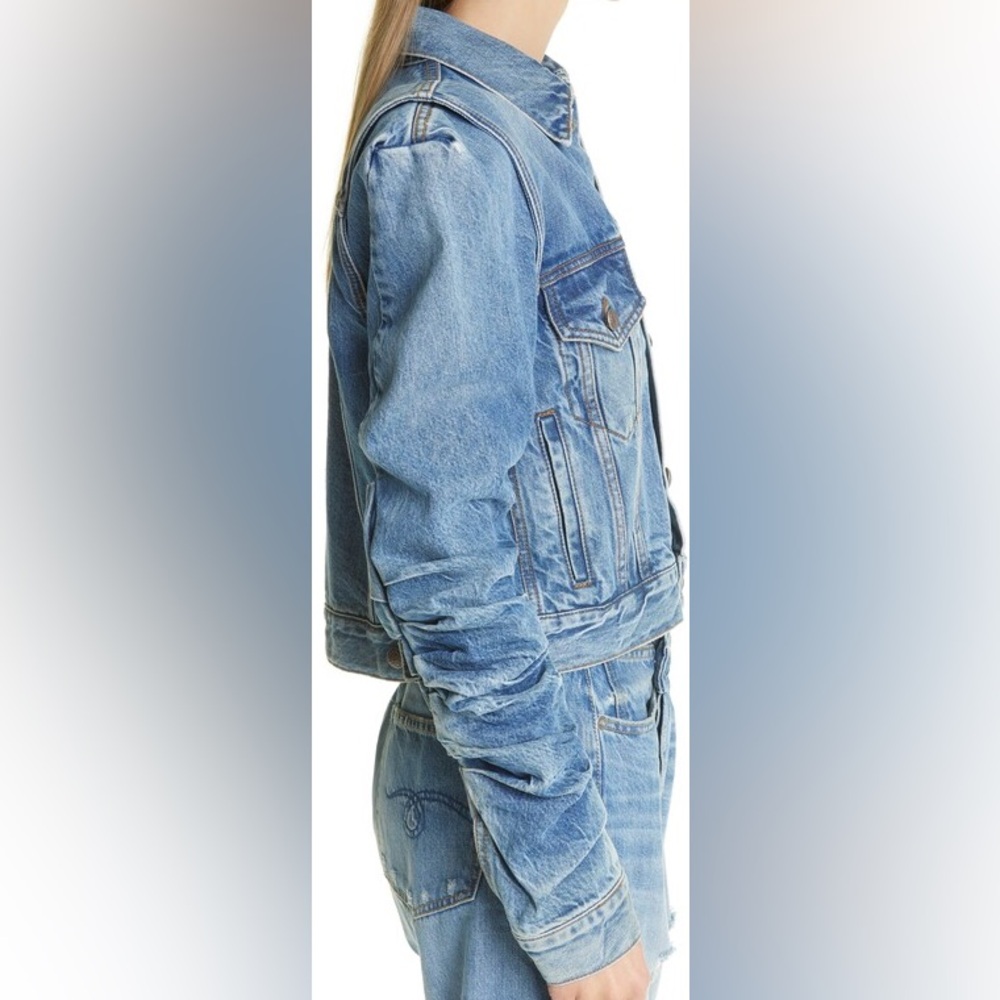 R13 Kelsey Shirred Denim Jacket Size M - Picture 7 of 9